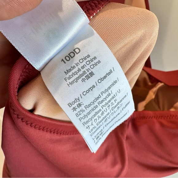 J Crew DD Plunge One Piece Swimsuit in Warm Chimney Red 10DD - Picture 7 of 8